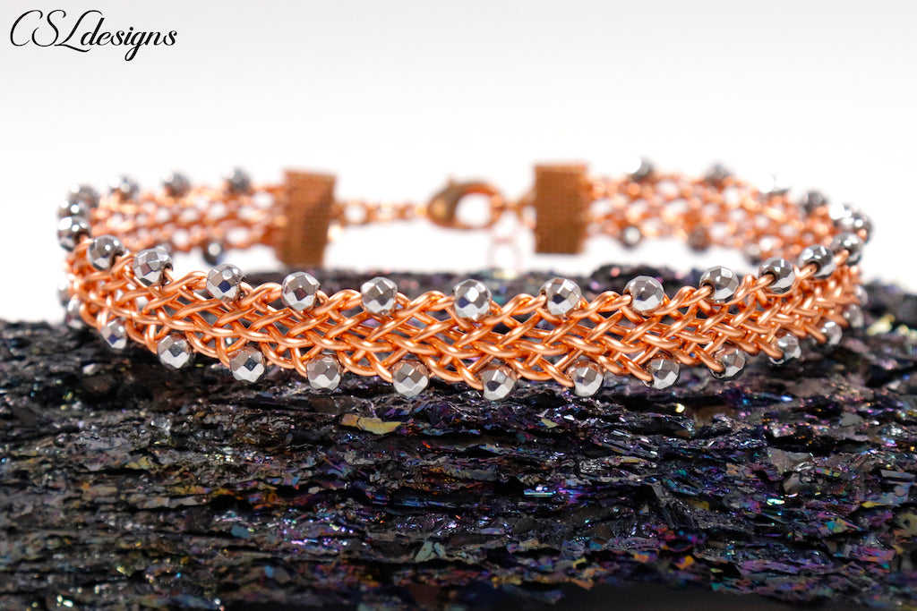 Edgy wire kumihimo bracelet ⎮ Copper and silver – CSLdesigns shop