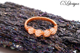 Candy spirals wirework ring ⎮ Copper and white