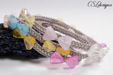 Multi wrap bow kumihimo bracelet ⎮ Grey and multicolour