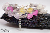 Multi wrap bow kumihimo bracelet ⎮ Grey and multicolour