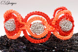Circles macrame bracelet ⎮ Orange and red