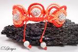 Circles macrame bracelet ⎮ Orange and red