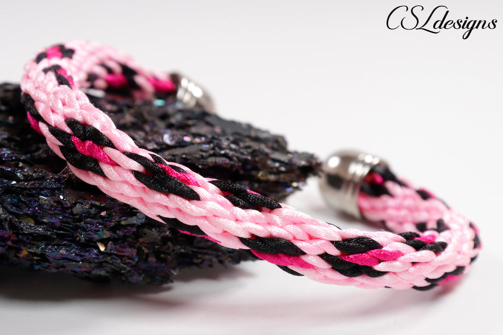 Leopard print kumihimo bracelet ⎮ Pink – CSLdesigns shop