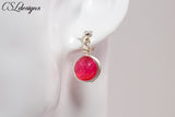 Gemstone drop earrings ⎮ Silver and pink