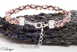 Elegant braid wirework bracelet ⎮ Silver, purple and rose gold