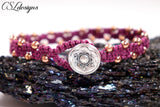 Easy square knot macrame bracelet ⎮ Purple and copper