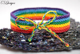 Striped micro macrame bracelet ⎮ Rainbow