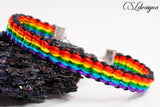 Rainbow stripes kumihimo bracelet ⎮ Rainbow