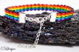 Rainbow stripes kumihimo bracelet ⎮ Rainbow