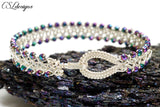3 strand braid wire woven bracelet ⎮ Silver and rainbow