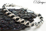Candy spirals wirework bracelet ⎮ Silver and black