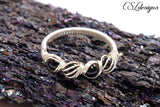 Candy spirals wirework ring ⎮ Silver and black