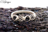 Candy spirals wirework ring ⎮ Silver and black