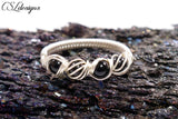 Candy spirals wirework ring ⎮ Silver and black