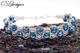 Funky wire macrame bracelet ⎮ Silver and blue