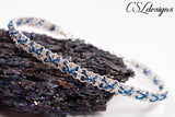 Kisses wire macrame bracelet ⎮ Silver and blue