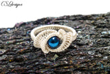 Dragons eye wirework ring ⎮ Silver and blue