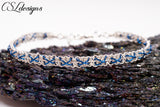 Kisses wire macrame bracelet ⎮ Silver and blue