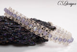 Wire crochet beaded bracelet ⎮ Silver and blue