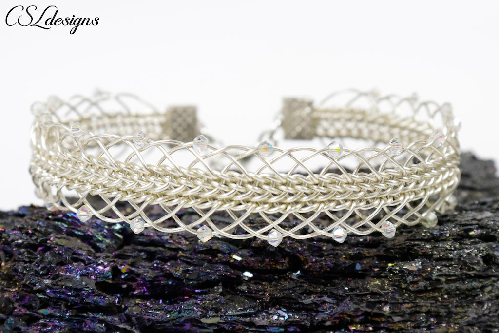 Laced wire kumihimo bracelet ⎮ Silver – CSLdesigns shop