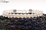 Edgy wire kumihimo bracelet ⎮ Silver and crystal