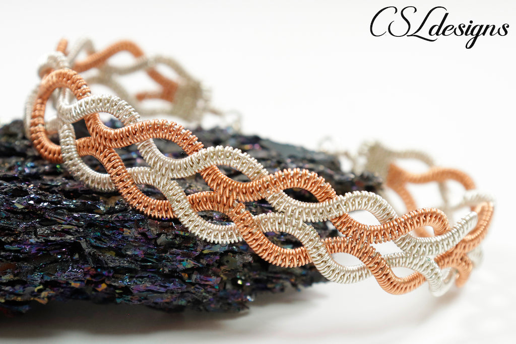 Outside beaded wirework braided bracelet tutorial – CSLdesigns shop