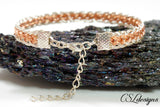 Half round wire kumihimo bracelet ⎮ Silver and copper