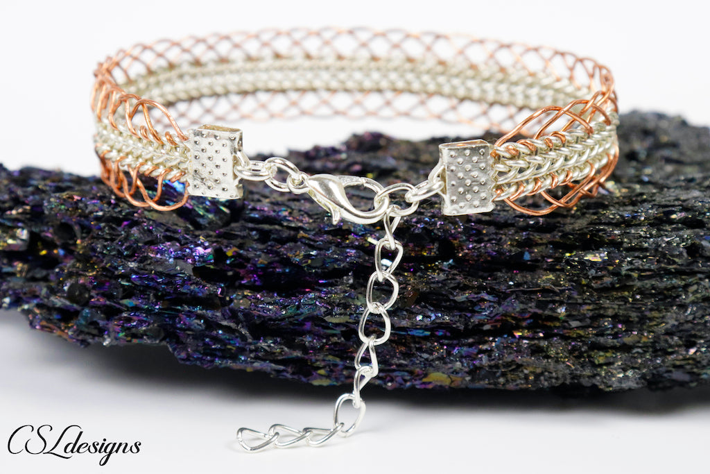 Edgy wire kumihimo bracelet ⎮ Copper and silver – CSLdesigns shop