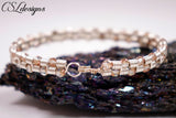 Beaded coils wirework bracelet ⎮ Silver and copper