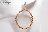 Beaded braid wirework earrings ⎮ Silver and copper