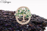 Tree of life wirework ring ⎮ Silver and green