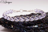 Inside braided wirework bracelet ⎮ Silver and light purple