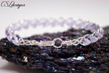 Inside braided wirework bracelet ⎮ Silver and light purple