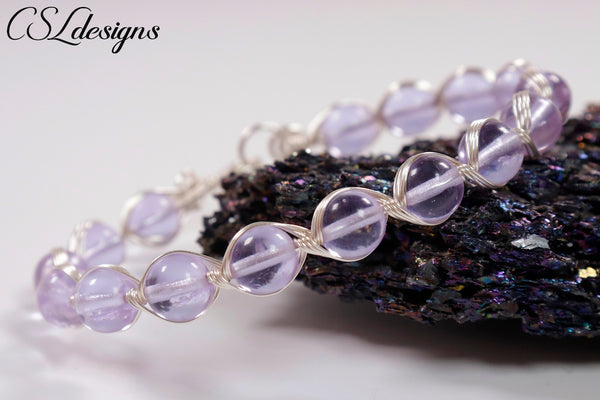 Egyptian style wirework bracelet ⎮ Silver and purple