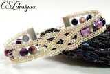 Celtic knot wire macrame bracelet ⎮ Silver and purple