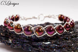 Inside braided wirework bracelet ⎮ Silver and dark purple