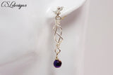Celtic knot earrings ⎮ Silver and purple