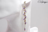 Organic braid wirework earrings ⎮ Silver, purple and copper