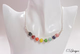 Candy spirals wirework necklace ⎮ Silver and chakra colours