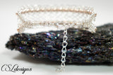 Beaded chevron wire macrame bracelet ⎮ Silver and rose gold