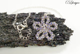 Wire crochet flower necklace