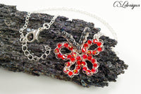Wire crochet butterfly necklace