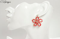 Wire crochet flower earrings