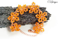 Wire crochet flower bracelet