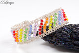 Ombre diagonal wire crochet bracelet