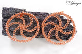 Wire crochet pinwheel earrings ⎮ For rainbow color, sparkle, women