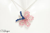 Wire crochet butterfly necklace