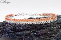 Two colour wire macrame bracelet