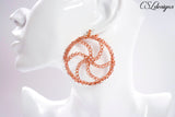 Wire crochet pinwheel earrings ⎮ For rainbow color, sparkle, women