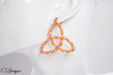 Wire crochet trinity knot earrings